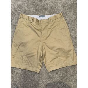 Peter Millar Chino Shorts Men's 34 Brown Flat Front Performance Golf Preppy #154